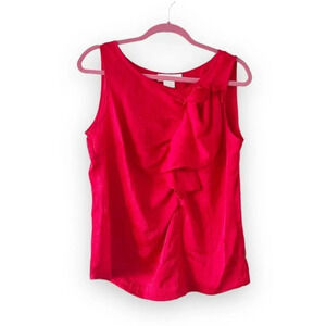 Michael‎ Michael Kors Red Sleeveless Shell Top Ruffle Detail Size 12 Valentines